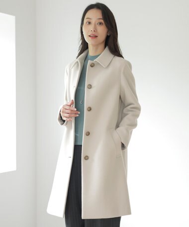 J.PRESS LADIES ショートビーバー ステンカラー コート