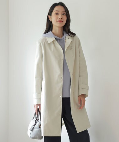J.PRESS LADIES 【洗える】スパンライクナイロンタッサー ステンカラー コート
