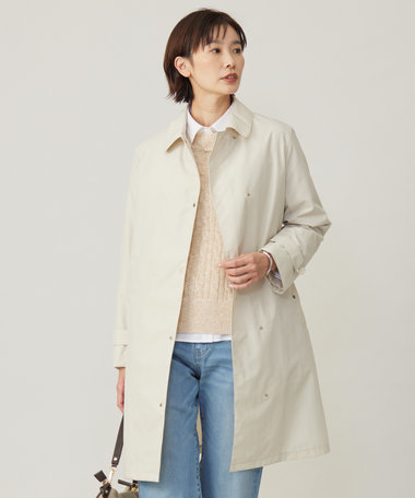 J.PRESS LADIES 【洗える】スパンライクナイロンタッサー ステンカラー コート