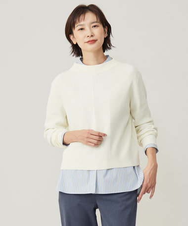 J.PRESS LADIES 【洗える】CLEAR COTTON BLEND ボトルネック ニット