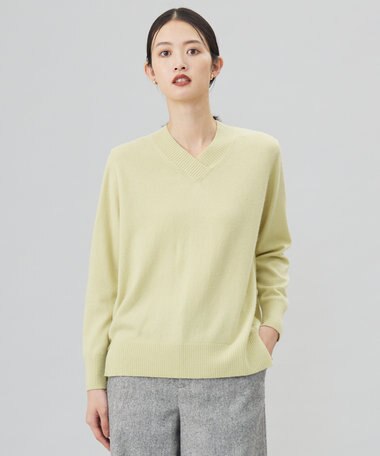 J.PRESS LADIES 【洗える】CASHMERE BLEND Vネック プルオーバーニット