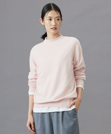 J.PRESS LADIES 【洗える】CASHMERE BLEND スタンドカラー ニット