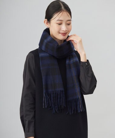 J.PRESS LADIES 【洗える】カシミヤチェック ストール