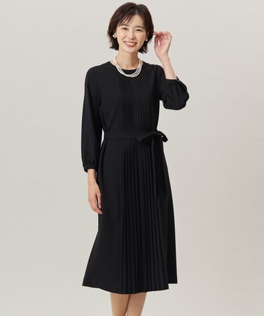 J.PRESS LADIES 【洗える】ノルディス2wayジョーゼット フロントプリーツ ワンピース