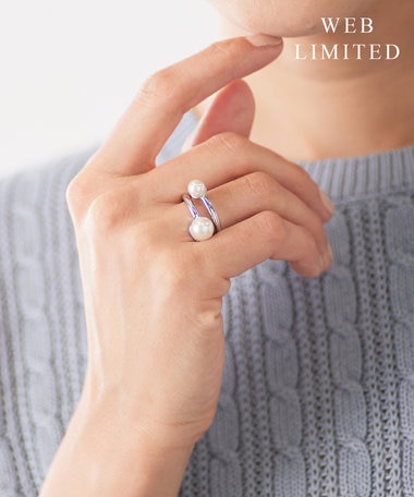 J.PRESS LADIES 【WEB限定】 2WAY パール スカーフ リング