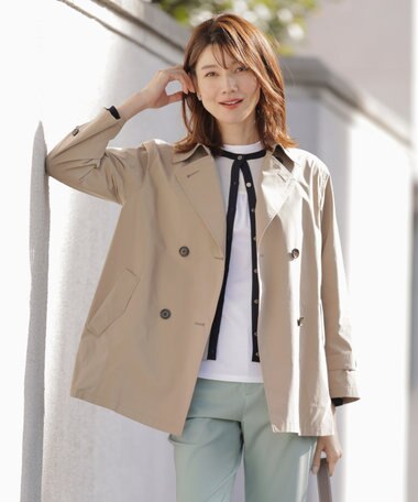 J.PRESS LADIES 【洗える・撥水】ポリアーティローザ ダブル トレンチコート