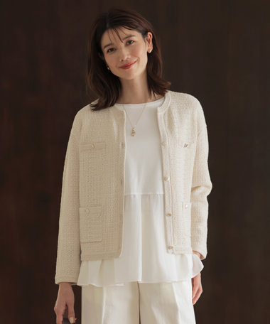 J.PRESS LADIES 【洗える】DAILY TWEED ニット アウター