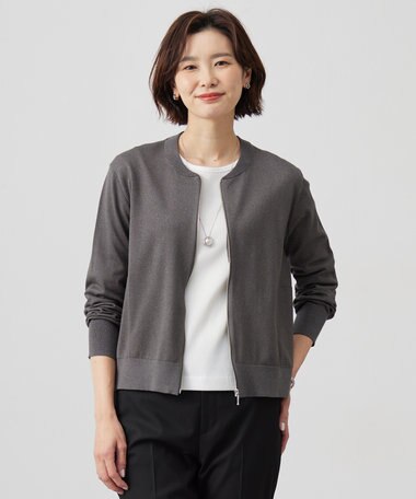 J.PRESS LADIES L 【洗える】ラメニット ブルゾン