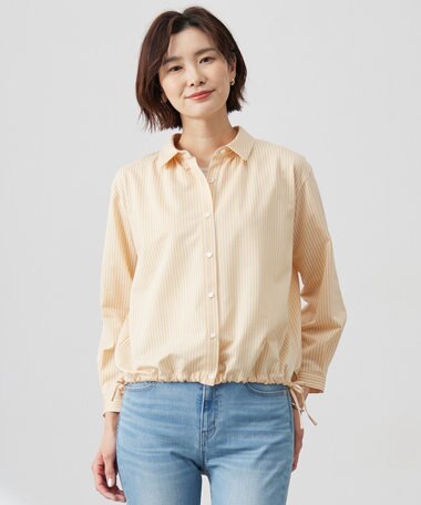 J.PRESS LADIES Jカミーチェストライプ シャツカラー カットソー