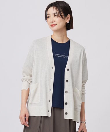 J.PRESS LADIES 【洗える】Vis/Peスパーク ニット カーディガン