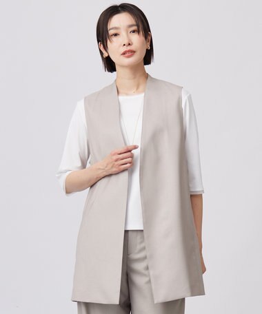 J.PRESS LADIES 【セットアップ対応・洗える・UV加工・吸水速乾】OXIJEWELストレッチ ジレ