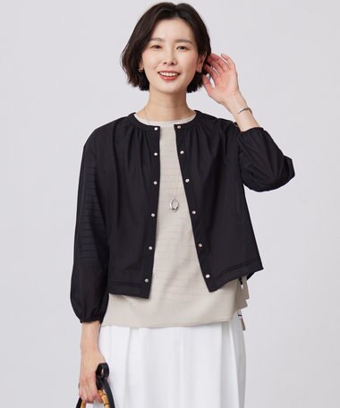 J.PRESS LADIES 【洗える】シアー カーディガン