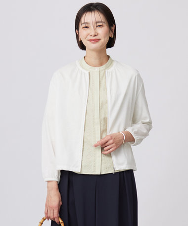 J.PRESS LADIES 【接触冷感・洗える】シアー ブルゾン