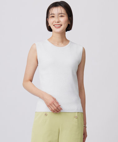 J.PRESS LADIES 【WEB限定カラーあり・洗える】FINE SLEEVELESS ニット タンクトップ