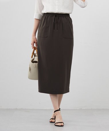 J.PRESS LADIES 【WEB限定カラーあり・洗える・接触冷感・吸水速乾】Lightジョーゼット ナロー スカート