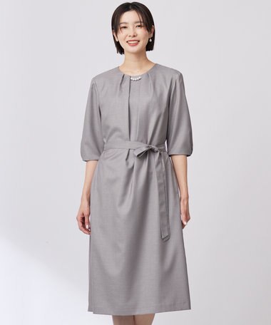 J.PRESS LADIES 【洗える・UV加工・吸水速乾】OXIJEWELストレッチ ワンピース
