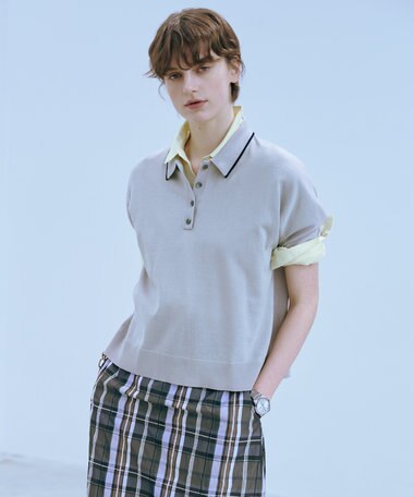 J.PRESS LADIES 【洗える】DRY COTTON ニットポロ
