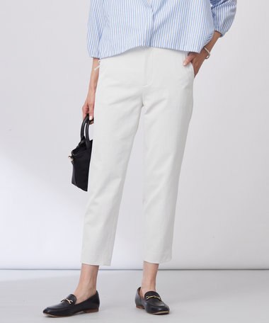 J.PRESS LADIES 【洗える・接触冷感・UVケア・吸水速乾・防透け】麻シェルドライ テーパード パンツ