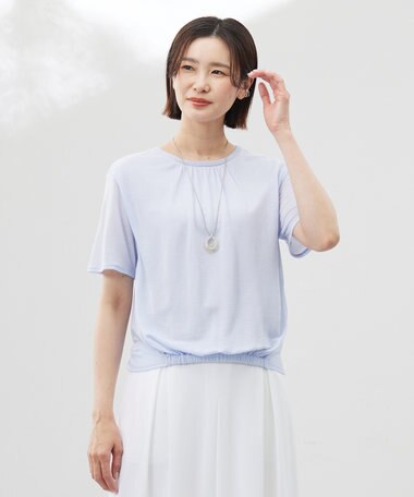J.PRESS LADIES 【洗える】ミラノ風天竺シアー カットソー