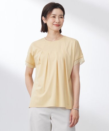 J.PRESS LADIES 【洗える・接触冷感】プレーティングジャージー フレア カットソー