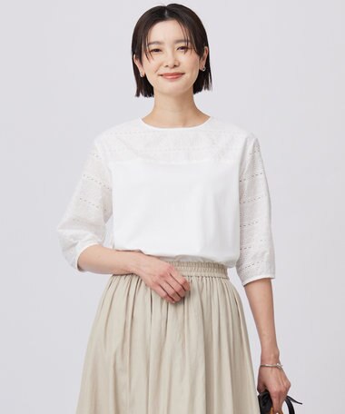 J.PRESS LADIES 【洗える】スムースジャージー 刺繍 カットソー