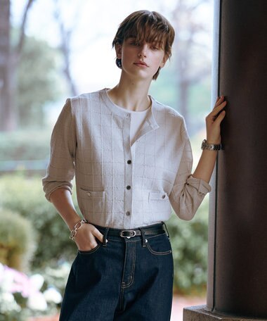 J.PRESS LADIES 【洗える】WINDY JACKET ニット ジャケット