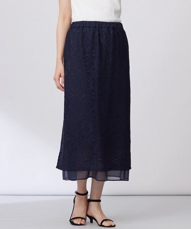 J.PRESS LADIES 【洗える】ジャカードレース ナロースカート