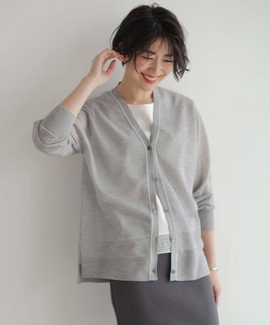 J.PRESS LADIES 【WEB限定カラーあり・洗える】Vis/Peスパーク ニット カーディガン