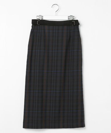 J.PRESS LADIES milledタータンラメチェック ナロー スカート