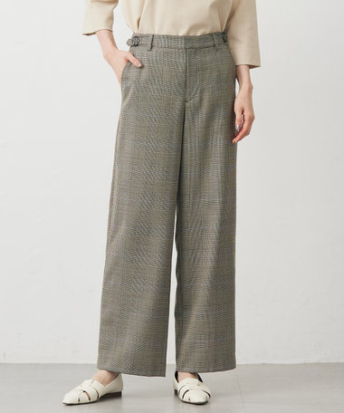 J.PRESS LADIES モナベールツイル チェック ワイド パンツ
