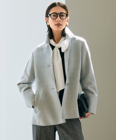 J.PRESS LADIES ショートビーバー ショート丈 ステンカラー コート