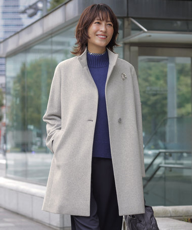 J.PRESS LADIES ショートビーバー スタンドカラー コート