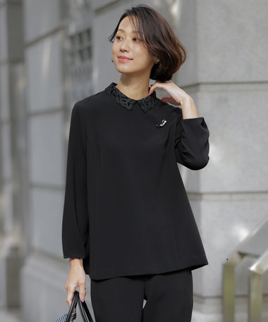 J.PRESS LADIES 【セットアップ対応・2way】セラテリーダブルクロス ブラウス