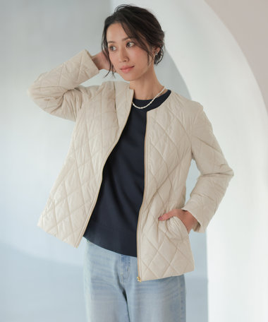 J.PRESS LADIES 【2way】スパンライクナイロンタッサー フーデッド コート