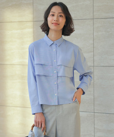 J.PRESS LADIES 【WEB限定カラーあり・一枚で着映え】COTTON TEX シャツ ブラウス
