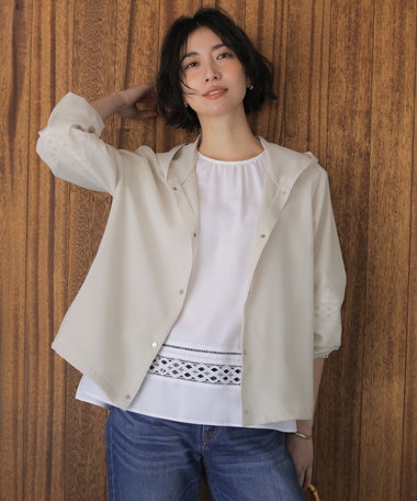 J.PRESS LADIES 【冷房対策に】RELAXION Sheer ボイル フーデッド ジャケット