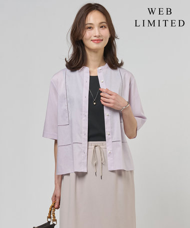 J.PRESS LADIES 【WEB限定カラーあり・一枚で着映え】ラミー ポプリン ボクシーシャツ