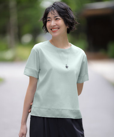 J.PRESS LADIES 【シーンレスに活躍】コットンスムース シアーデザイン カットソー