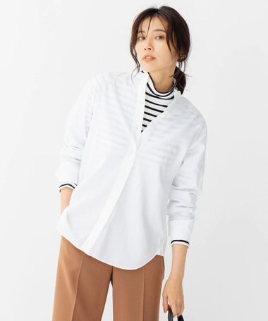 23区 【CLASSY.1月号掲載】CANCLINI バンドカラー シャツ