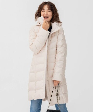 23区 【洗える】シレータフタ ロング ダウンコート