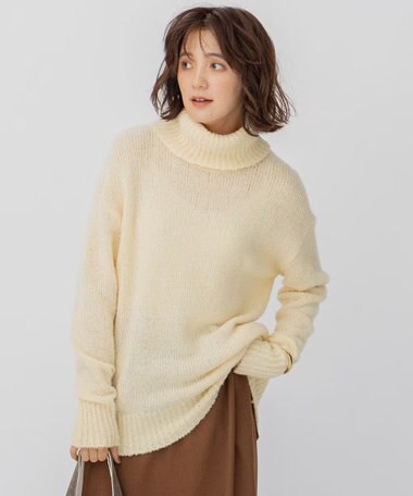 23区 【洗える】ブークレ タートルネック ニット