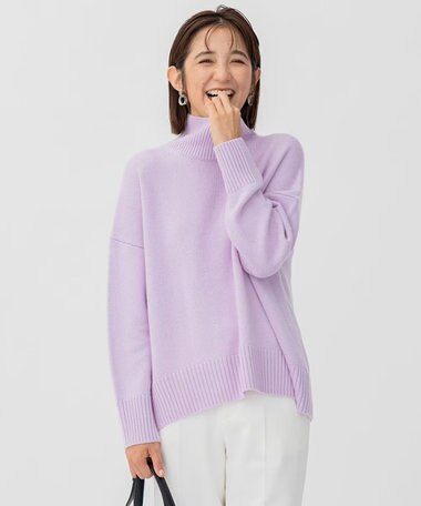 23区 【好評につき新色追加/CLASSY.1月号掲載】ウールカシミヤブレンド スタンドネック ニット