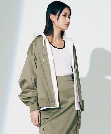 23区 【洗える】テンセルナイロンストレッチ MA-1 ブルゾン