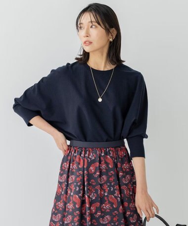 23区 【洗える】テンセルストレッチ ドルマン ニット