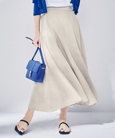 23区 【セットアップ対応】リネンレーヨンストレッチ フレア スカート