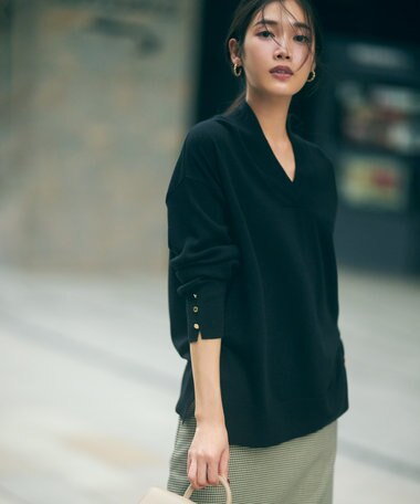 23区 【洗える】ウーステッドウール 重ね襟 ニット