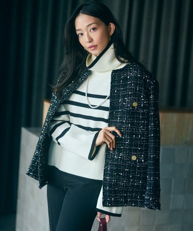 23区 【洗える】ウールミドルゲージ ボーダー ニット