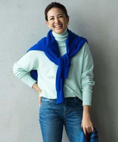 23区 【滝沢眞規子さん着用/洗える】ピュアカシミヤ タートルネック ニット