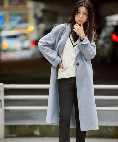 23区 【滝沢眞規子さん着用】ウールカシミヤビーバー チェスター コート