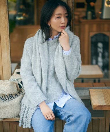 23区 【滝沢眞規子さん着用】ベビーアルパカ クロップド ニット